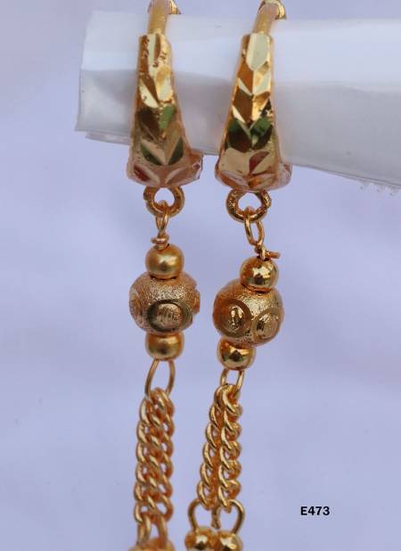 New Designer Regular Wear Golden Latest Earrings Collection E473